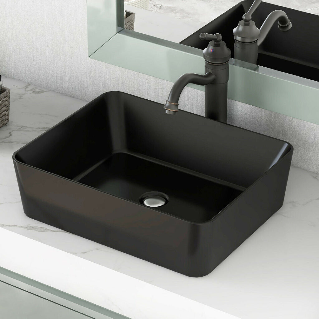 Black Rectangle Vessel  Basin