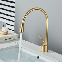 Zinarch Single Lever Basin Sink Mixer Connecting Hoses and Installation kit (Drop Gold)