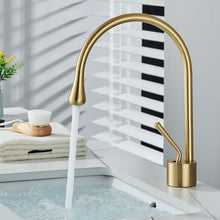 Zinarch Single Lever Basin Sink Mixer Connecting Hoses and Installation kit (Drop Gold)