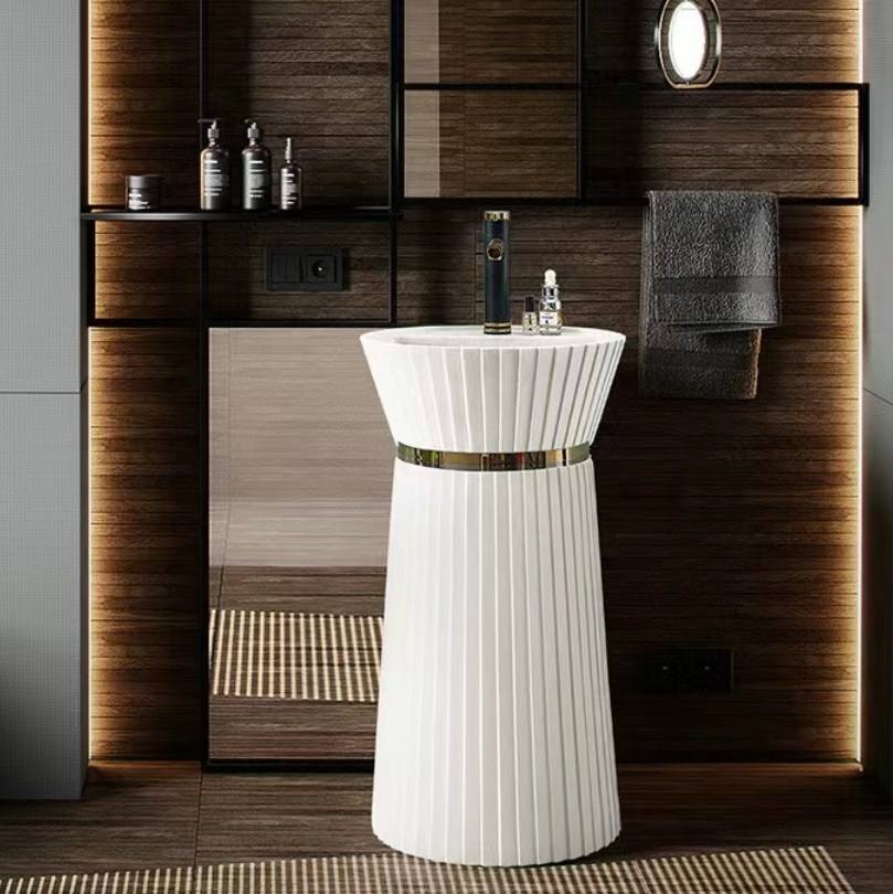 ZINARCH Solid Surface Freestanding Basin