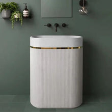 Oval Shaped Artificial Stone Freestanding Basin by Zinarch